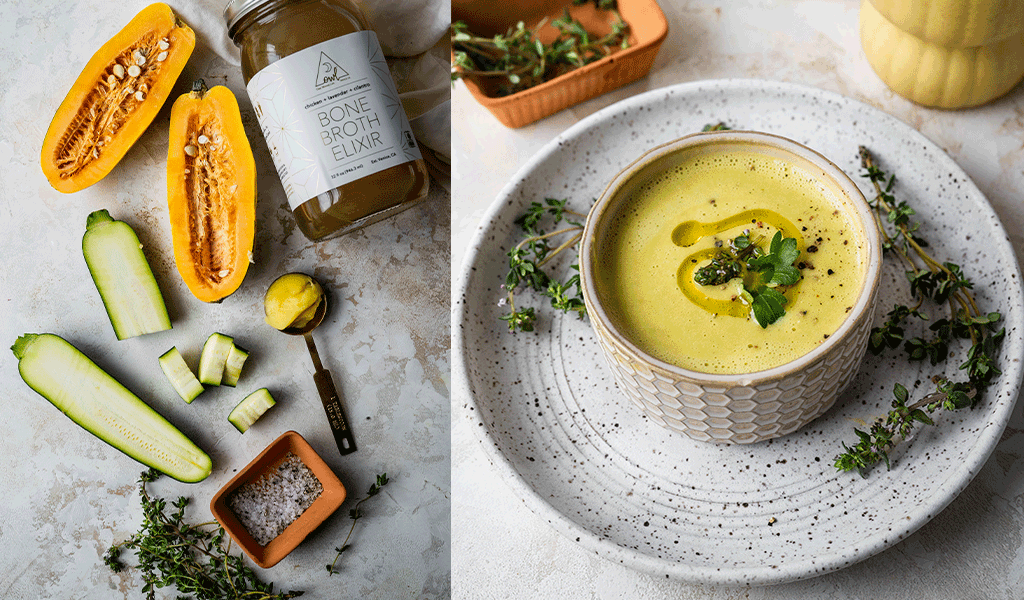 Delicata Squash & Zucchini Soup