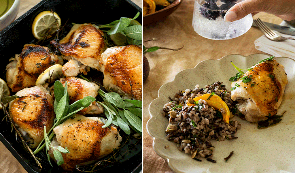 Lemon & Herb Roasted Chicken Thighs