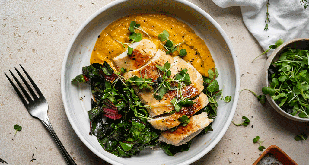 Pan Roasted Chicken with Squash Purée
