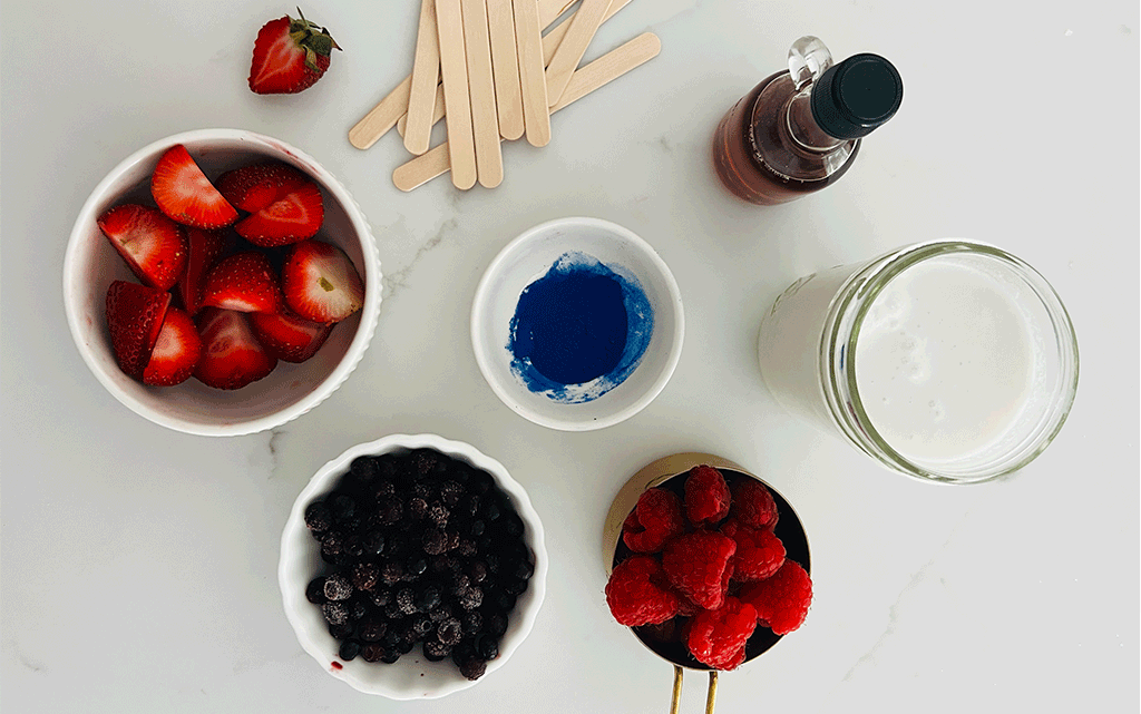Red, White, and Blue Popsicle Ingredients