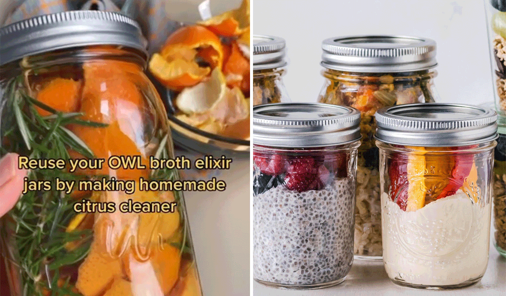Example of how to reduce your carbon footprint by reusing OWL Jars