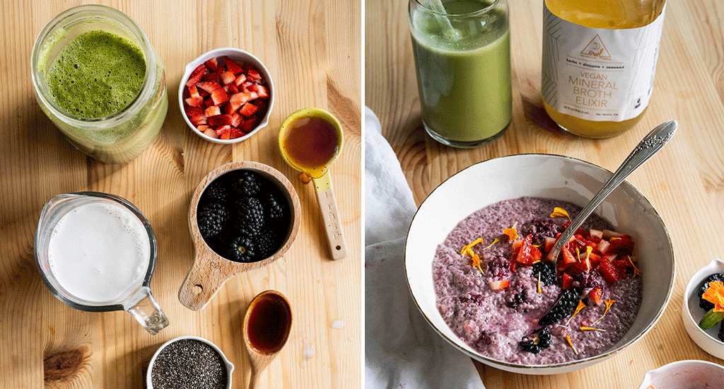 Warm Berry Chia Porridge