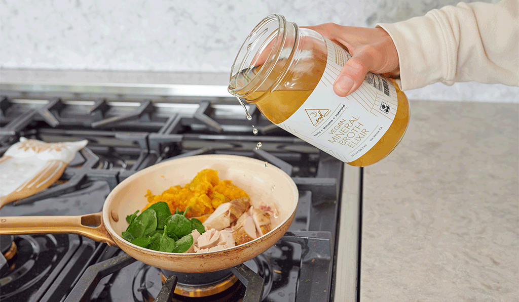 Incorporating bone broth by reheating leftovers