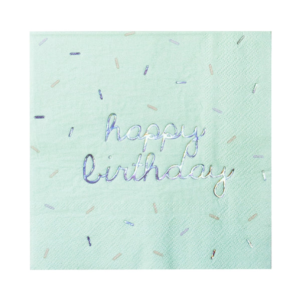 Sprinkles - Pastel Happy Birthday Lunch Napkins (Multi-Color Pack)