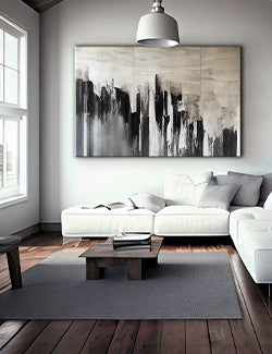 An image of an abstract painting in a family room