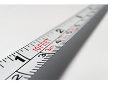 A picture of a metal tape measure