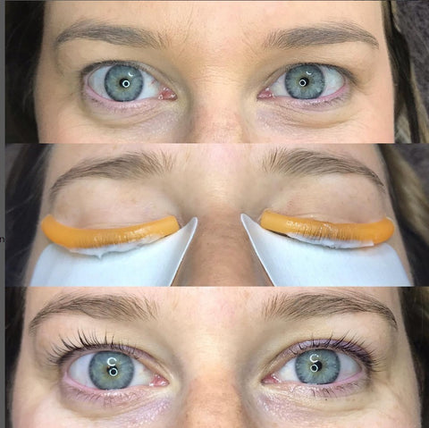 before and after eye lash lift and tint