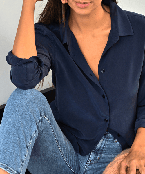 Deep Sea Hand Washable Blue Silk Shirts | Deep Sea From TheFable