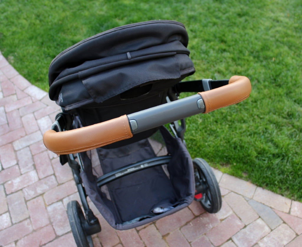 baby stroller with leather handle