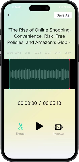 Editing function operation interface