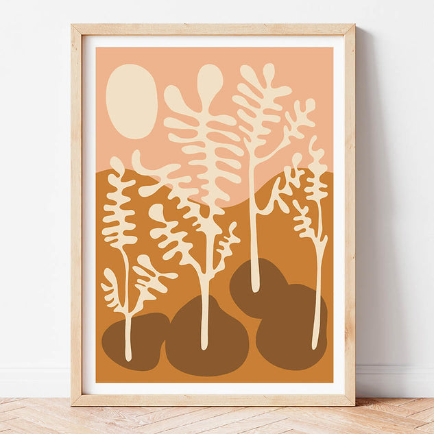 nature art print, neutral toned earthy toned artwork