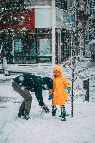 Playing in the snow