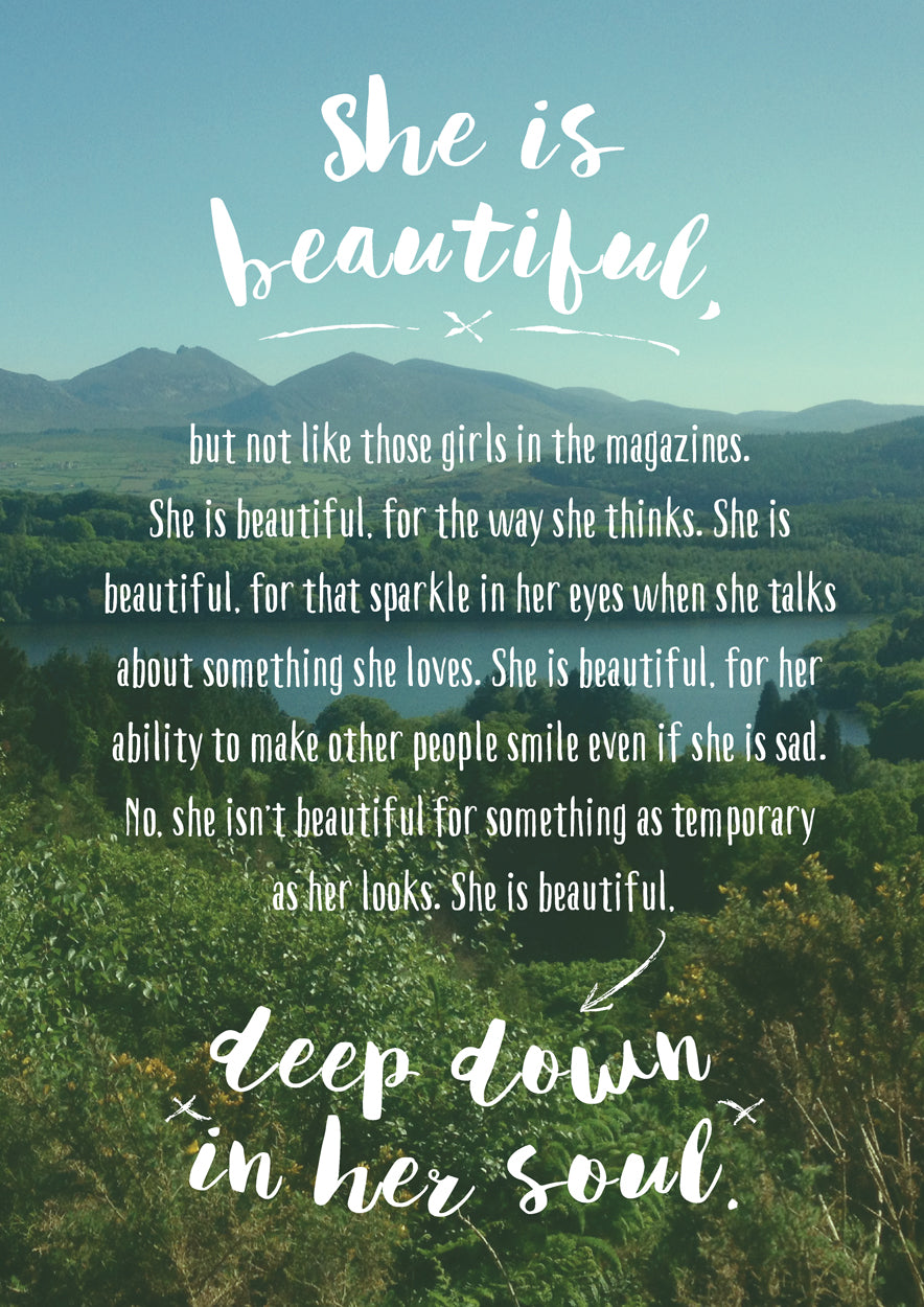 She Is Beautiful Quote Print Itty Bitty Book Co
