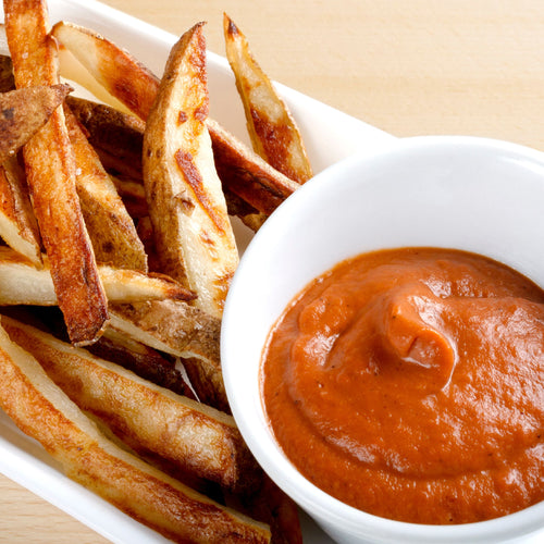 VIDEO RECIPE: Baked French Fries with Peanut Butter Ketchup