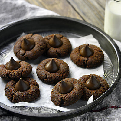 Chocolate Hazelnut Kiss Cookies