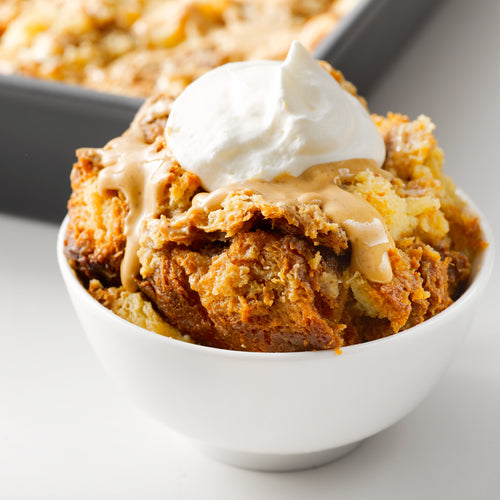 VIDEO RECIPE: White Chocolate Peanut Butter Bread Pudding