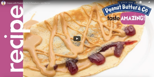 VIDEO RECIPE: Crepes with Peanut Butter & Raspberry Jam