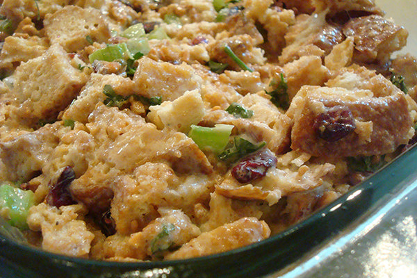 Savory Peanut Butter Bread Pudding