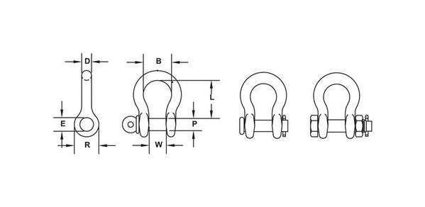 shackle sizes