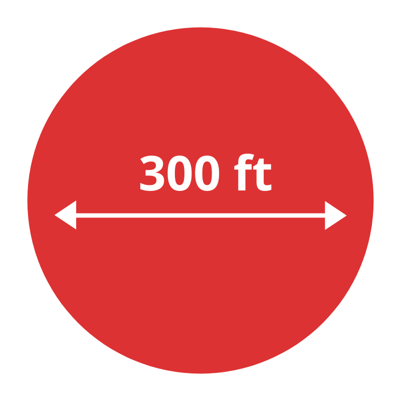 300ft Range