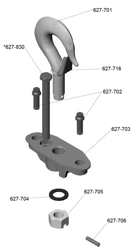 Pièces de palan de palette classique - Suspension à crochet pivotant grand cadre (R, RR)