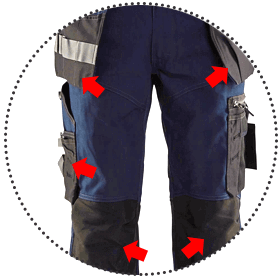 Highly wear-resistant with numerous reinforced areas