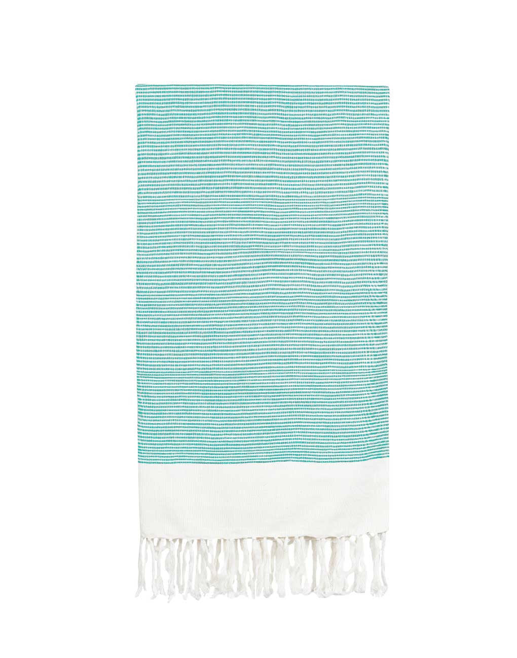 green and white striped beach towels