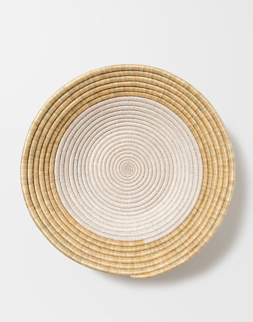 Woven Basket - White + Natural - No. 2B- Large | The Little Market