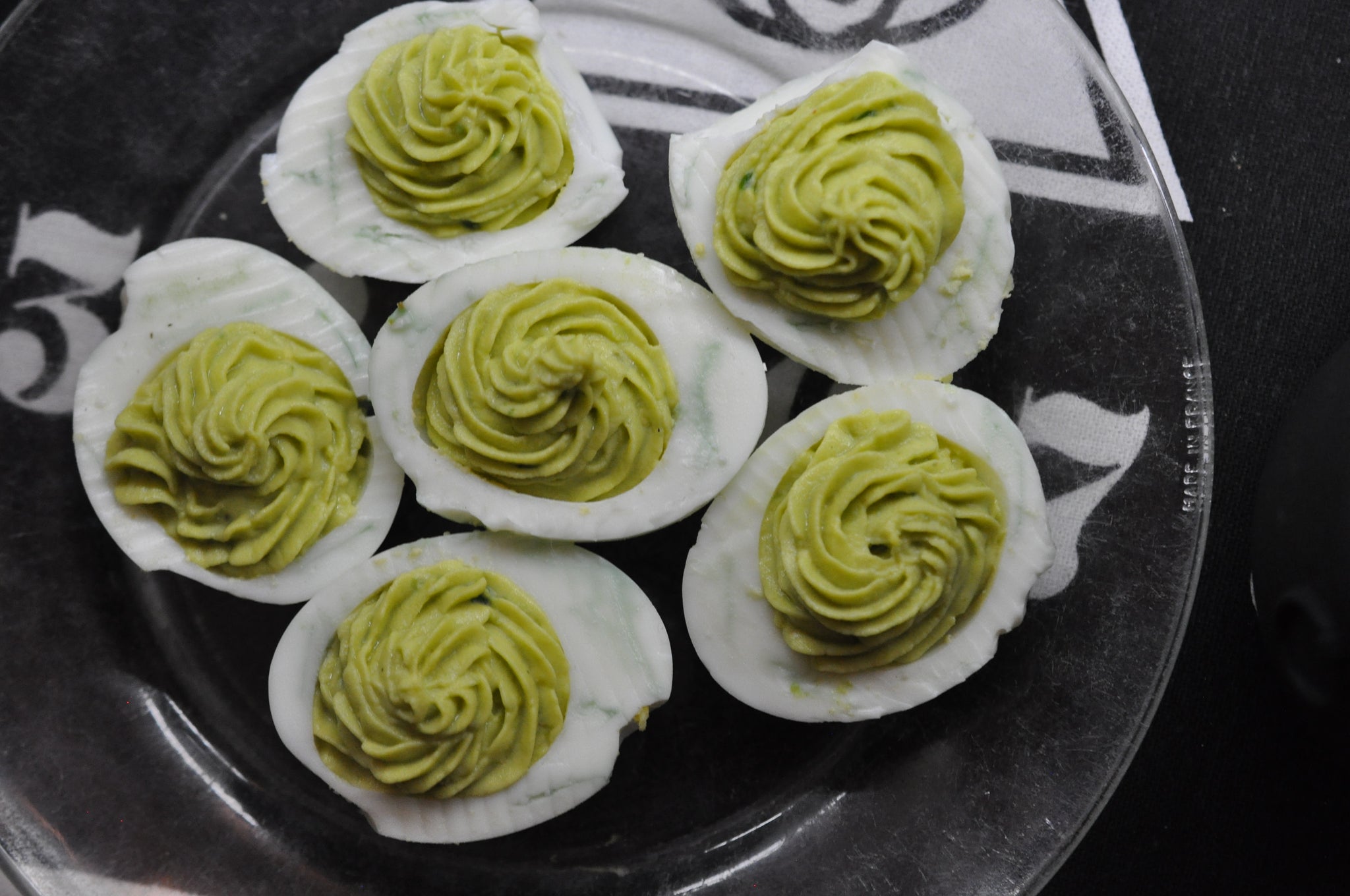 Spicy avocado devilled eggs by Legacy Greens Grocery Store in downtown Kitchener