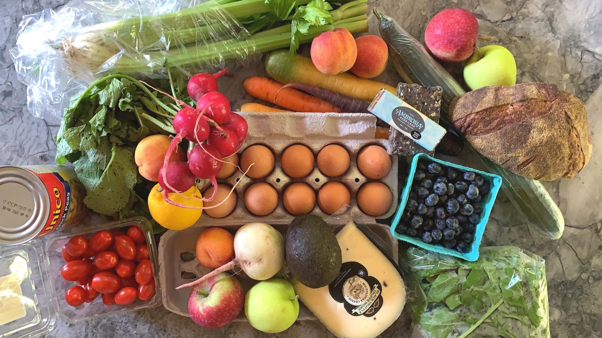 Groceries purchased from Legacy Greens grocery store in downtown Kitchener