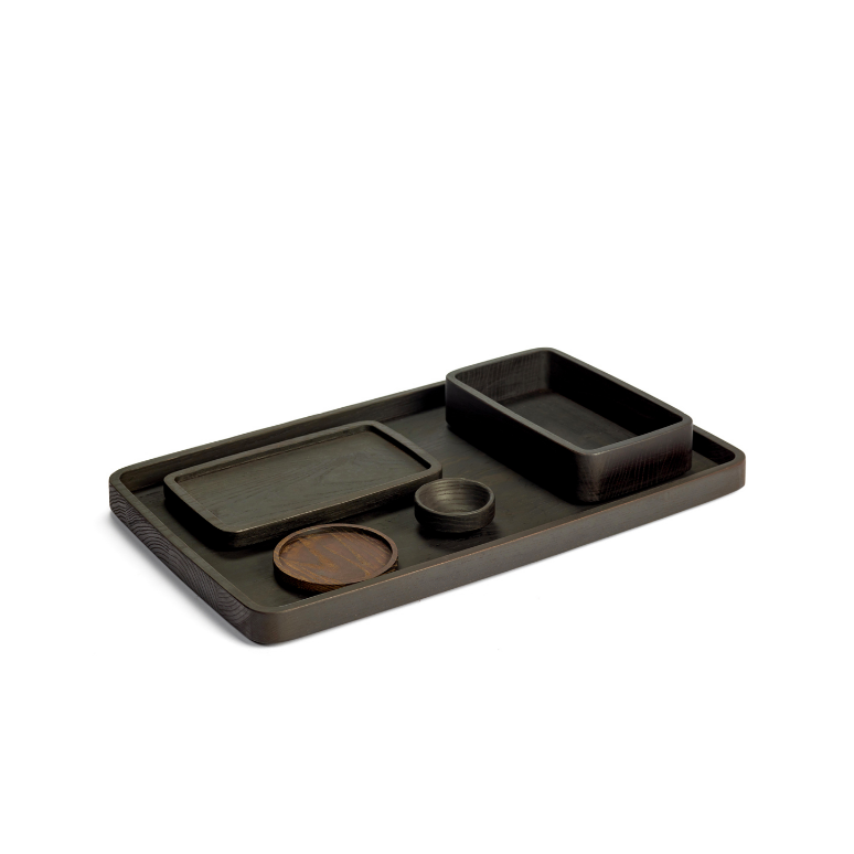 Carbonized Ash Rectangular Tray