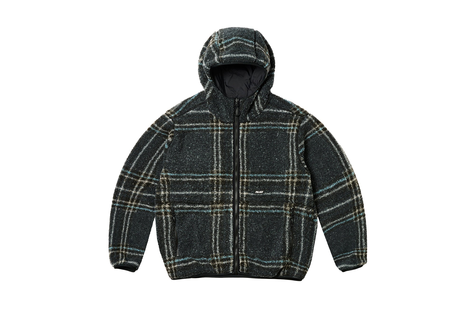 REVERSIBLE CHECK FLEECE JACKET BLACK | PALACE SKATEBOARDS