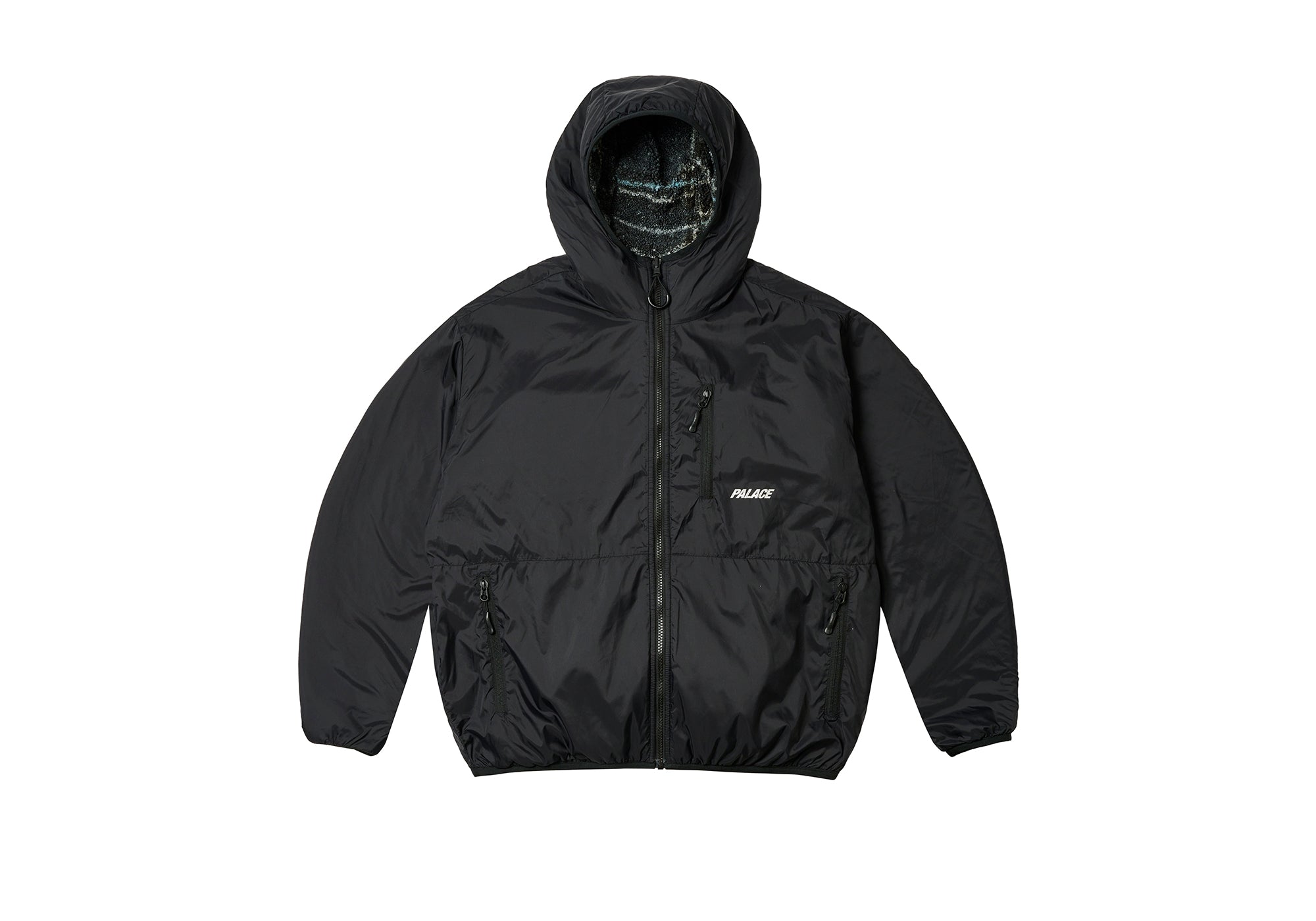 REVERSIBLE CHECK FLEECE JACKET BLACK | PALACE SKATEBOARDS