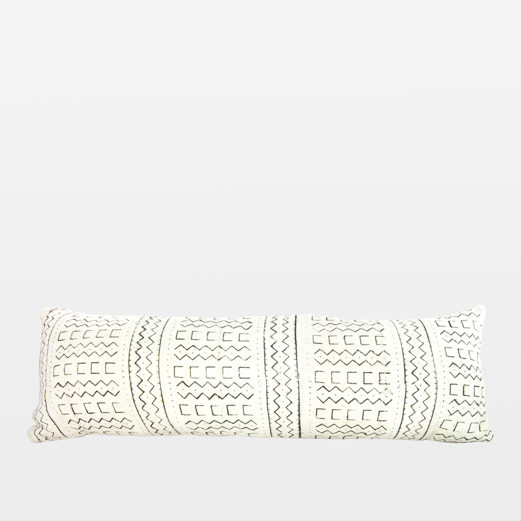 Blanca 02 Mudcloth Extra Long Lumbar Pillow â€“ The Circular - Blanca 02 Mudcloth Extra Long Lumbar Pillow
