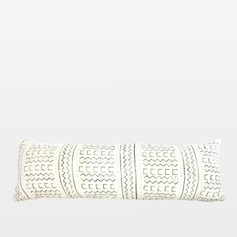 Blanca 04 Mudcloth Extra Long Lumbar Pillow â€“ The Circular - Blanca 02 Mudcloth Extra Long Lumbar Pillow
