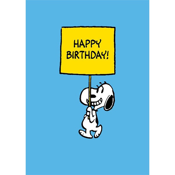 Happy Birthday Snoopy Sign Card | Paper Tiger