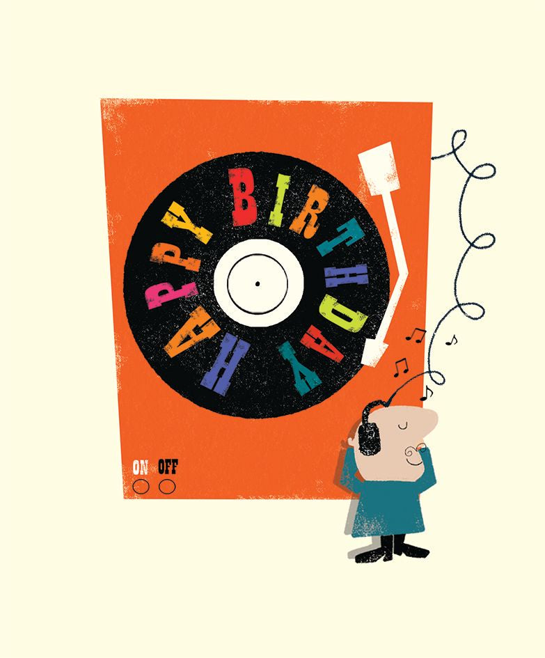 Happy Birthday Record Player Card | Paper Tiger