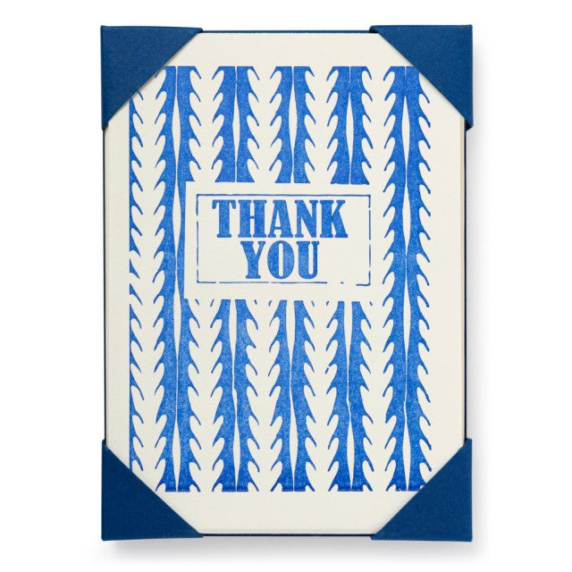 Thank You Blue and White Pattern Pack of 5 Cards | Paper Tiger
