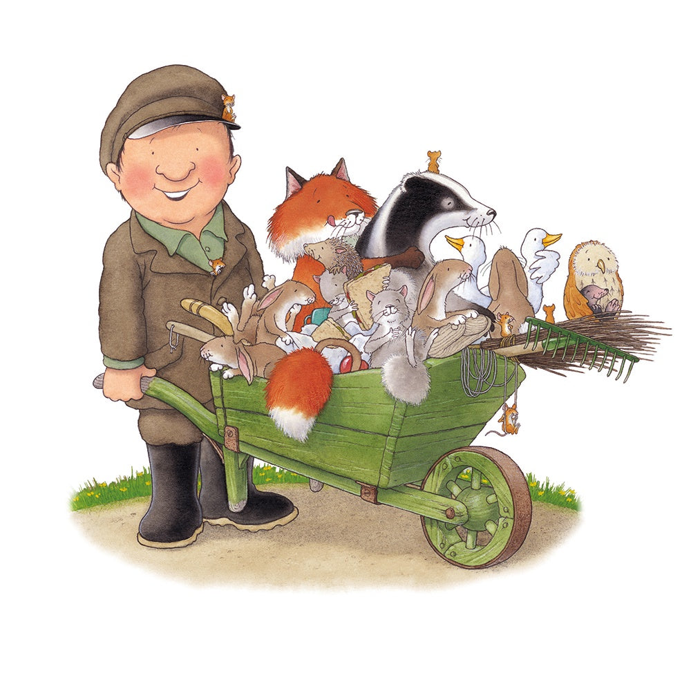 Percy the Park Keeper Wheelbarrow Card | Paper Tiger