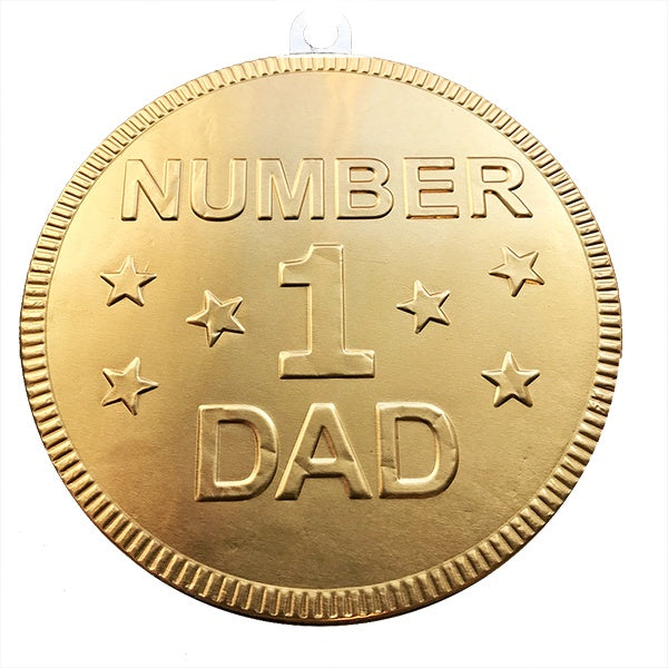 Number 1 Dad Milk Chocolate Medal Paper Tiger