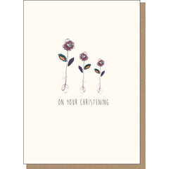 Flowers Christening Card