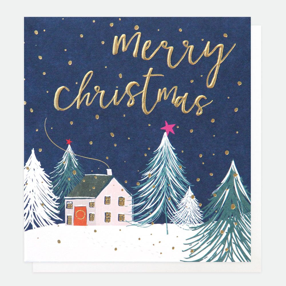 HOUSE IN SNOW AT NIGHT Christmas Cards | Paper Tiger