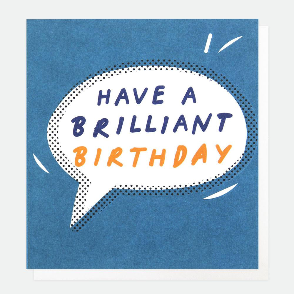 Have A Brilliant Birthday Speech Bubble Card Paper Tiger