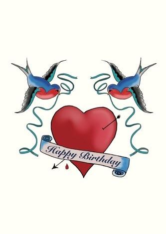 Tattoo Birthday Card  Scribbler