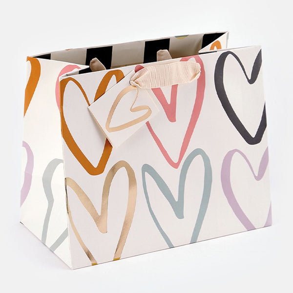 Hearts Outline Landscape Gift Bag | Paper Tiger