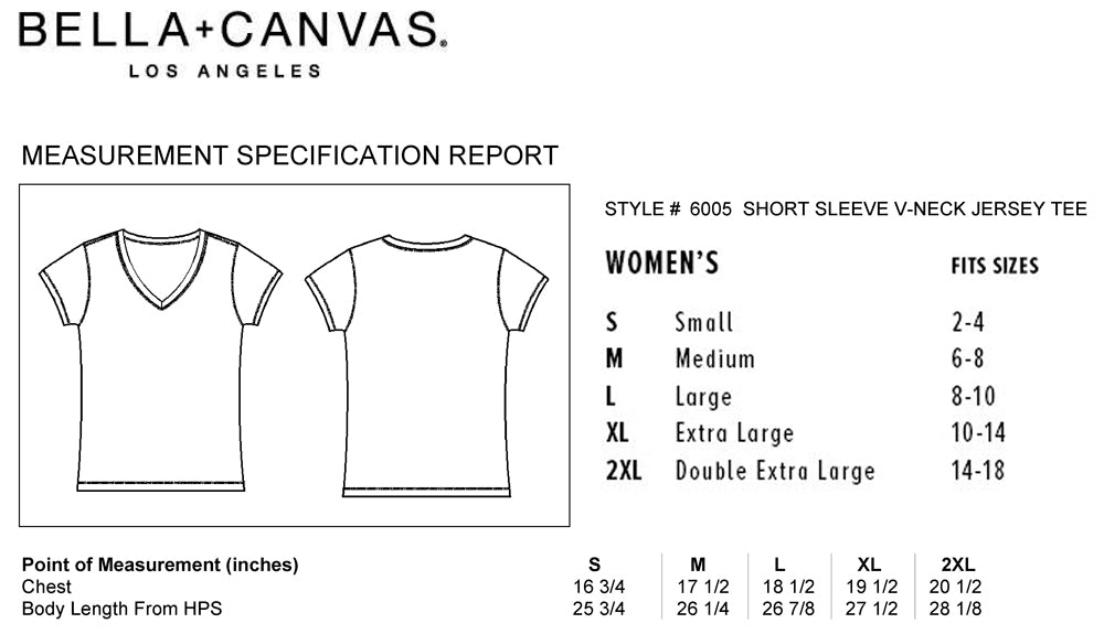 Bella Canvas 3001c Size Chart