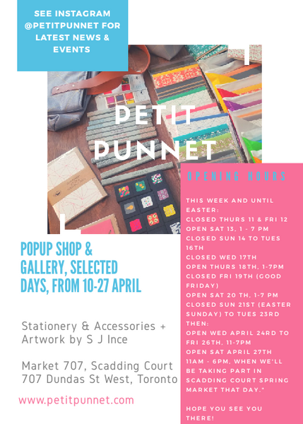 Petit Punnet is back from Winter Break! And we're popping up all over T.O. this Spring!