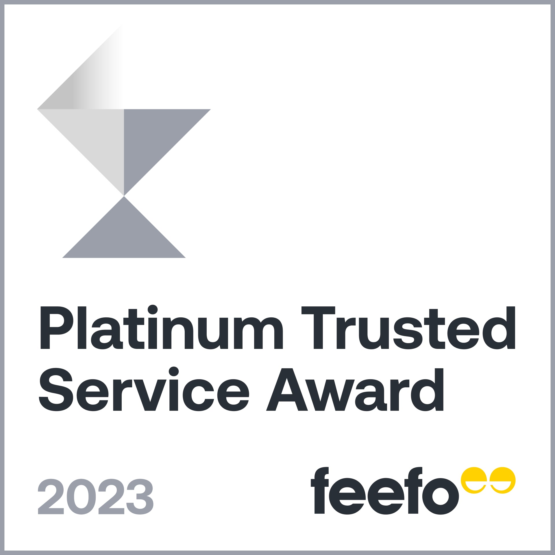 Feefo Platinum Trusted Award 2023