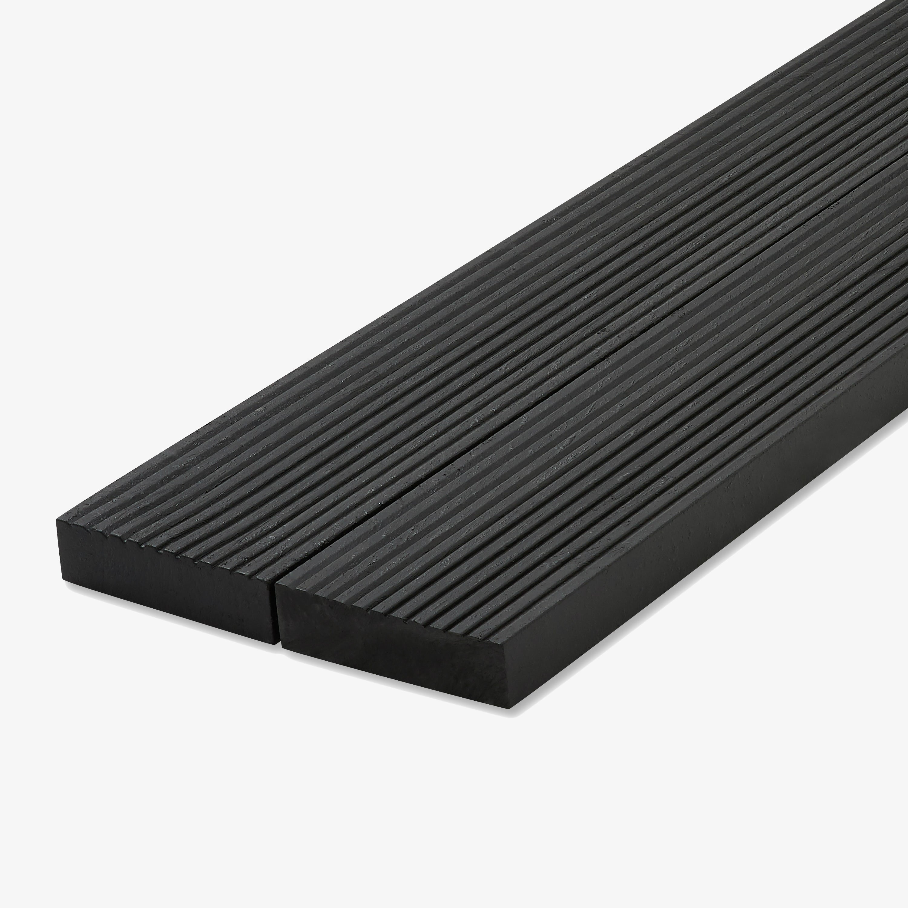 Recycled plastic lumber decking black