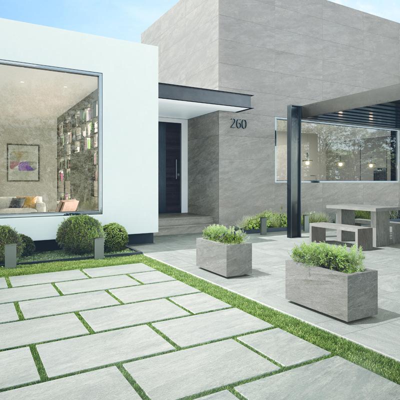 600x600mm Pebble 20mm Light Grey Outdoor Porcelain Paving Tiles 600x600